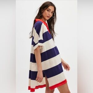 Free people PRIME TIME RUGBY MAXI TEE tunic top mini dress NWOT